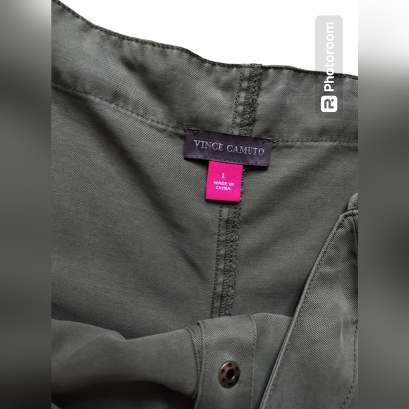 New Vince Camuto olive green casual dress spaghetti straps size L - Picture 10 of 12